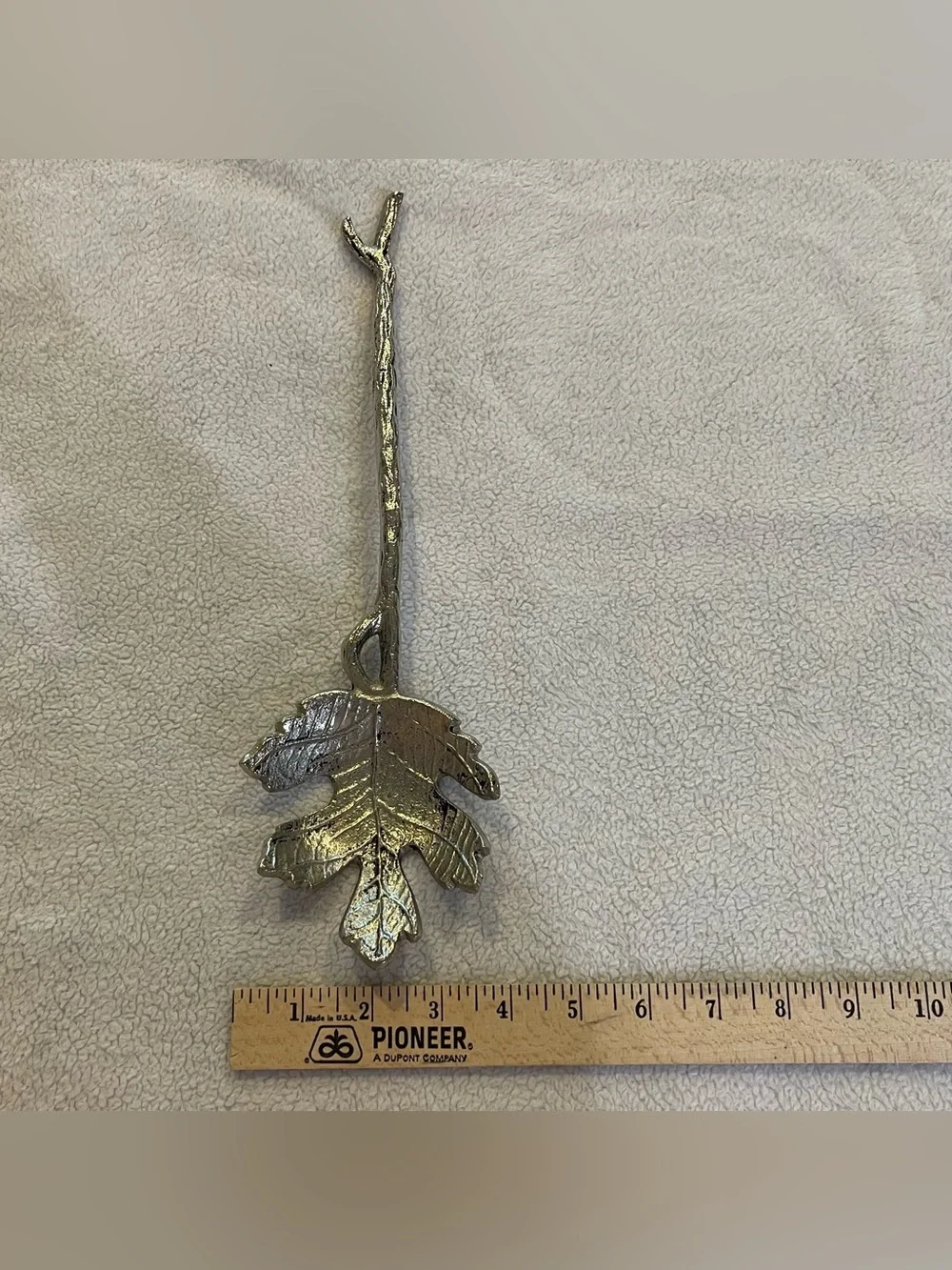 Glass Leaf Serving Dish & Silver Branch Server Fall Thanksgiving Decor